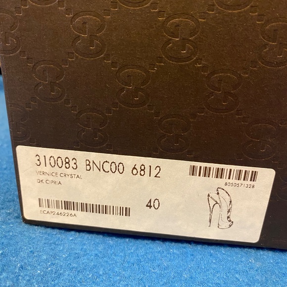 Gucci Beige Patent Leather Peep Toe Platform Slingback Pumps Size 40 US size 10 - Picture 9 of 16